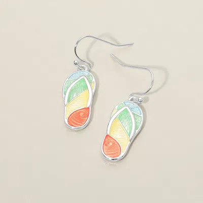 Fashnzfab Flip Flop Charm Drop Dangle Earrings In Multi