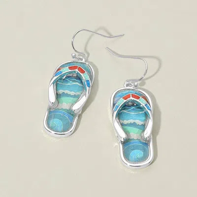 Fashnzfab Flip Flop Charm Drop Dangle Earrings In Purple