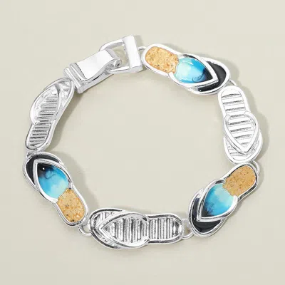 Fashnzfab Flip Flop Charm Link Magnetic Bracelet In Multi