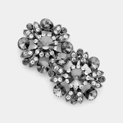 Fashnzfab Floral Bubble Stone Embellished Stud Evening Earrings In Multi