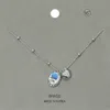 Fashnzfab Floral Ceramic Oval Heart Pendant Bead Chain Necklace In Silver