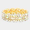 Fashnzfab Floral Crystal Stretch Evening Bracelet Ab, Gold In Gold