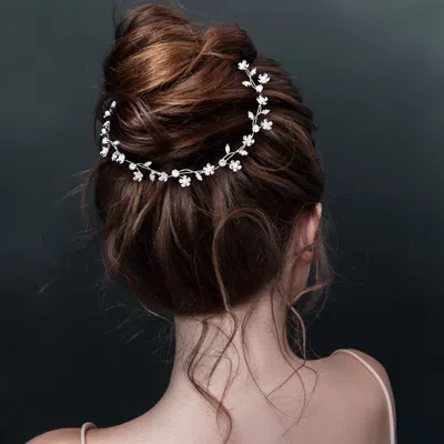 Fashnzfab Floral Cz Stone Cluster Vine Wrap Headpiece In Multi