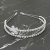 Fashnzfab Floral Cz Stone Double Row Headband In Multi