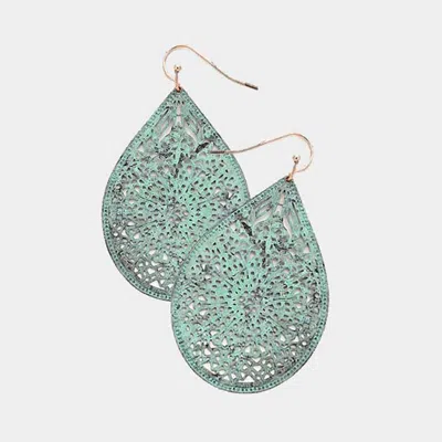 Fashnzfab Floral Droplet Filigree Earrings In Multi