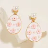 Fashnzfab Floral Easter Egg Drop Dangle Earrings In Multi