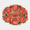 Fashnzfab Floral Geometric Pebbles Bracelet Red In Red