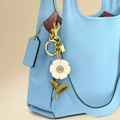 Fashnzfab Floral Keychain Bag Charm In White