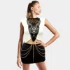 Fashnzfab Floral Lace Bib Body Chain Necklace In Gold
