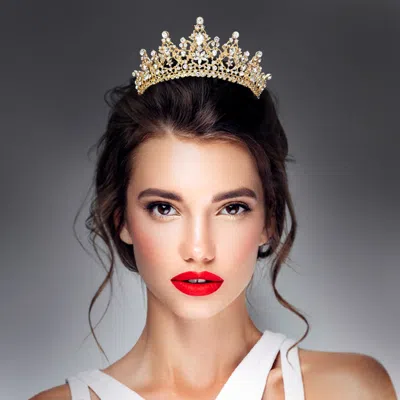 Fashnzfab Floral Leaf Princess Tiara In Gold