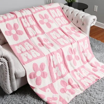 Fashnzfab Floral Mama Throw Blanket In Pink