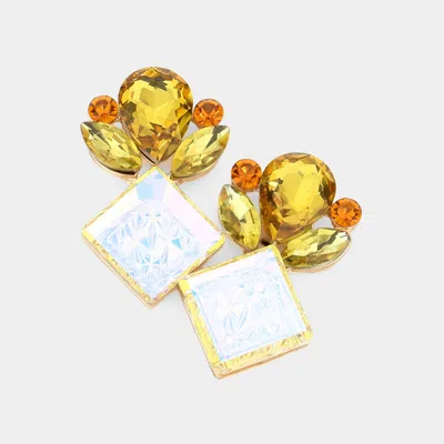 Fashnzfab Floral Multi Stone Evening Earrings