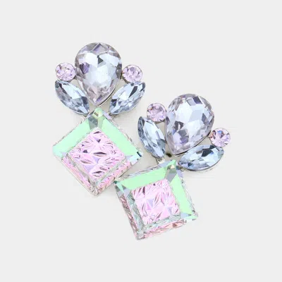 Fashnzfab Floral Multi Stone Evening Earrings