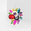 Fashnzfab Floral Multi Stone Stretch Ring In Multi