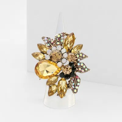 Fashnzfab Floral Multi Stone Stretch Ring