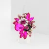 Fashnzfab Floral Multi Stone Stretch Ring In Pink