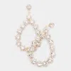 Fashnzfab Floral Open Teardrop Evening Earrings In White
