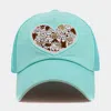 Fashnzfab Floral Pattern Heart Patch Pointed Baseball Cap In Green