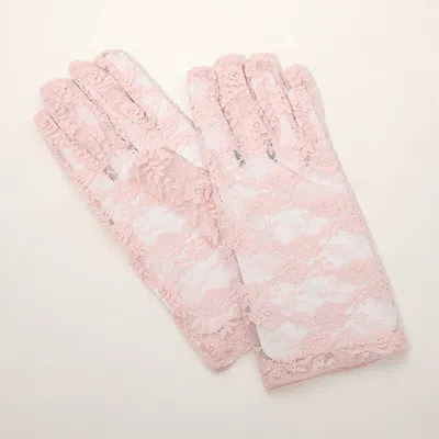 Fashnzfab Floral Pattern Lace Wedding Gloves In Multi