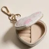 Fashnzfab Floral Pattern Print Heart Shaped Jewelry Case Keychain Bag Charm In Multi