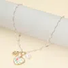 Fashnzfab Floral Pearl Detailed Romantic Heart Pendant Necklace In Gold