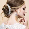Fashnzfab Floral Pearl Stone Embellished Hair Comb In Metallic