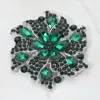 Fashnzfab Floral Pinwheel Glass Crystal Pin Brooch In Green