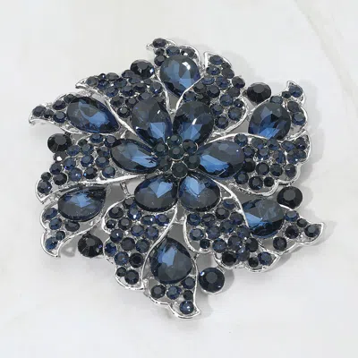 Fashnzfab Floral Pinwheel Glass Crystal Pin Brooch In Multi