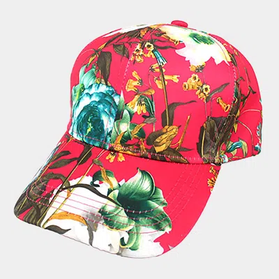 Fashnzfab Floral Print Baseball Cap In Pink