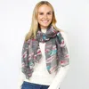Fashnzfab Floral Print Oblong Scarf In Gray