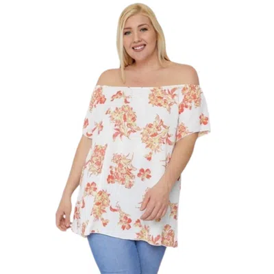 Fashnzfab Floral Print Off The Shoulder Top In Multi