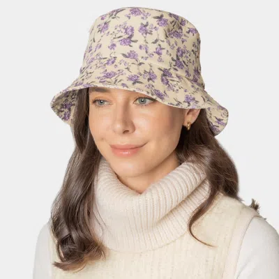 Fashnzfab Floral Printed Corduroy Bucket Hat In Silver