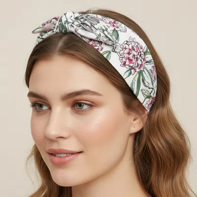 Fashnzfab Floral Printed Knot Headband In Multi