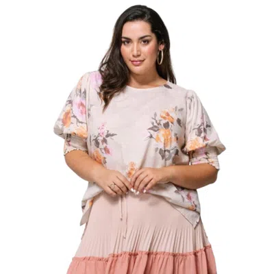 Fashnzfab Floral Printed Woven Blouse In White