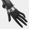 Fashnzfab Floral Rhinestone Evening Bracelet Silver In Silver
