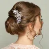 Fashnzfab Floral Rhinestone Hair Comb In Metallic