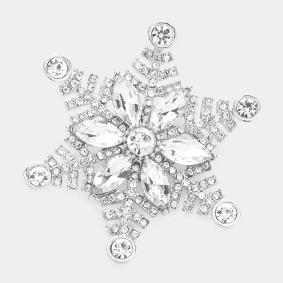 Fashnzfab Floral Snowflake Pin Brooch In Multi