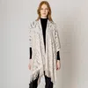 Fashnzfab Floral Solid Crochet Ruana Poncho In Multi