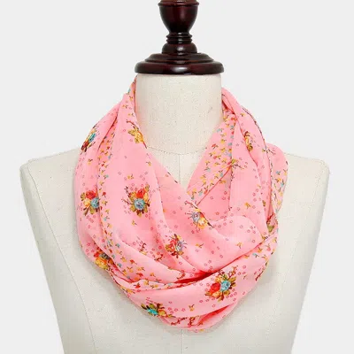Fashnzfab Floral Star Print Scarf In Pink