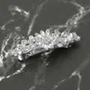 Fashnzfab Floral Stone Accent Barrette In Metallic