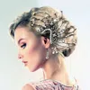 Fashnzfab Floral Stone Embellished Hair Comb In Metallic