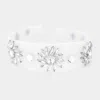 Fashnzfab Floral Stone Embellished Textured Headband In Multi