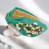 Fashnzfab Floral Stone Sequin Embellished Headband In Green