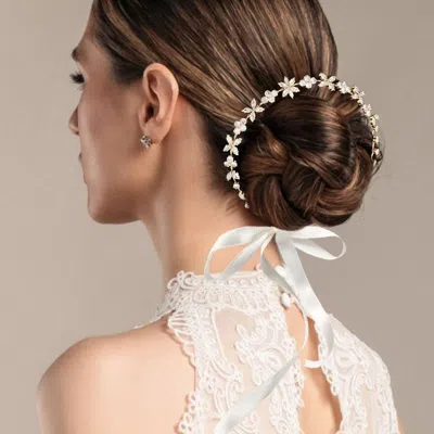 Fashnzfab Floral Teardrop Stone Cluster Vine Wrap Headpiece In Multi