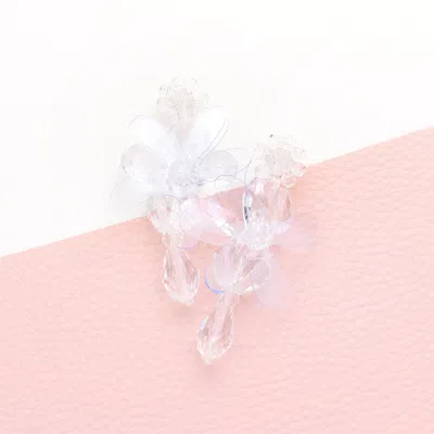 Fashnzfab Flower Accented Beaded Dangle Earrings In Multi