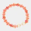 Fashnzfab Flower Beaded Stretch Bracelet Coral In Pink