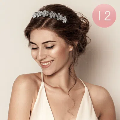 Fashnzfab Flower Bling Stretchable Headband In Multi