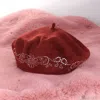Fashnzfab Flower Bling Studded Beret Hat In Multi