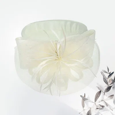 Fashnzfab Flower Bow Feather Mesh Pointed Fascinator / Hat In Multi
