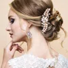 Fashnzfab Flower Centered Leaf Cluster Hair Comb In Multi